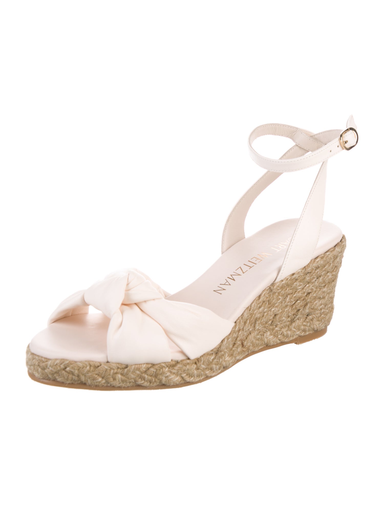 Stuart Weitzman Leather Floral Print Espadrilles