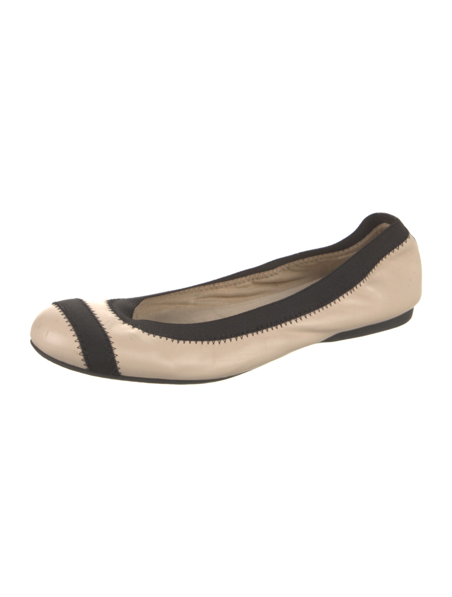 Stuart Weitzman Leather Colorblock Pattern Ballet Flats