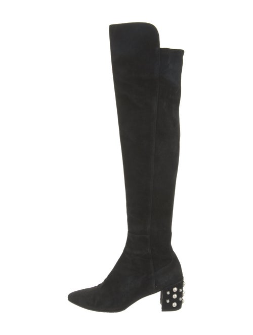 Stuart Weitzman Suede Studded Accents Boots