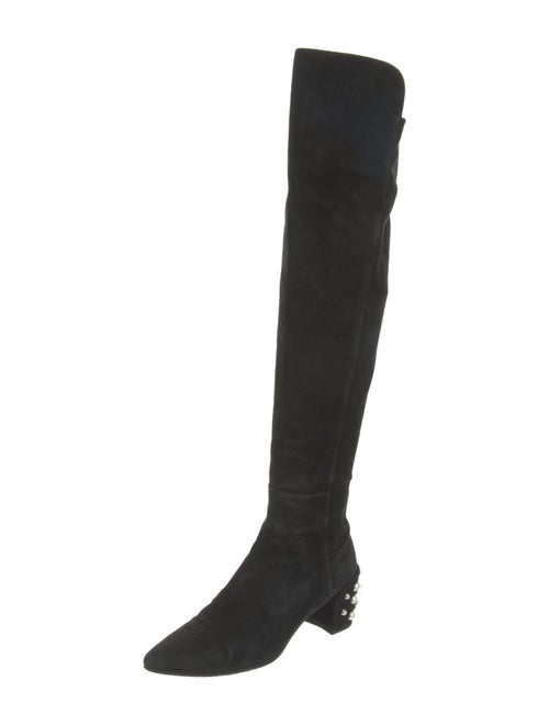 Stuart Weitzman Suede Studded Accents Boots
