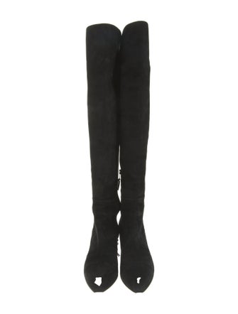 Stuart Weitzman Suede Studded Accents Boots