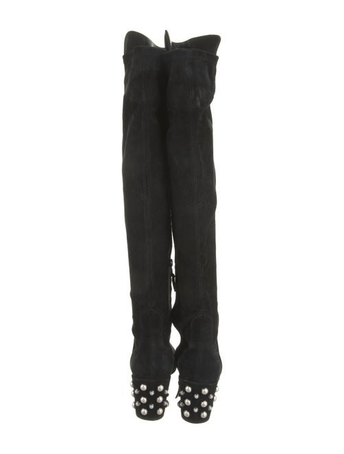 Stuart Weitzman Suede Studded Accents Boots