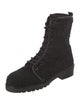 Stuart Weitzman Tweed Crystal Embellishments Combat Boots