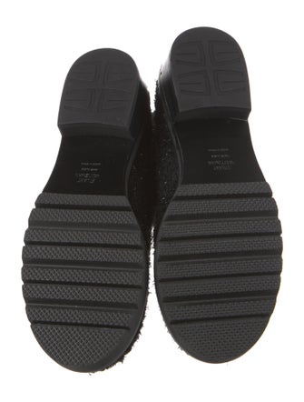 Stuart Weitzman Tweed Crystal Embellishments Combat Boots