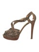 Stuart Weitzman Snakeskin Animal Print T-Strap Sandals