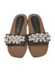 Stuart Weitzman Leather Beaded Accents Slides