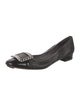 Stuart Weitzman Leather Chain-Link Accents D'Orsay Flats