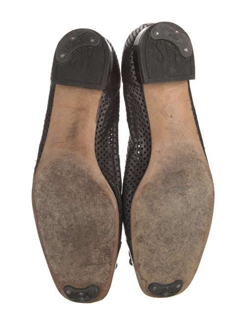 Stuart Weitzman Leather Chain-Link Accents D'Orsay Flats