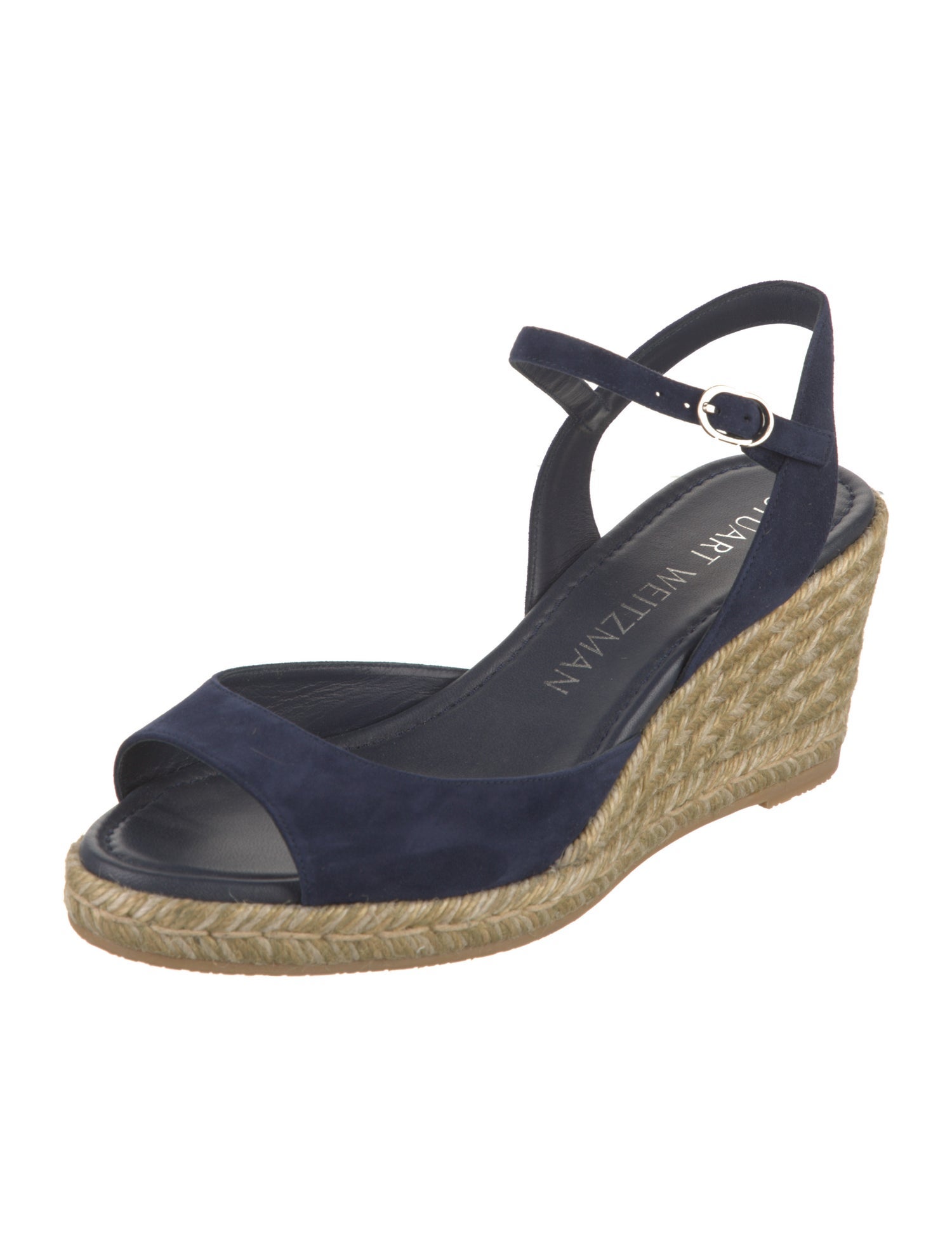 Stuart Weitzman Suede Colorblock Pattern Espadrilles