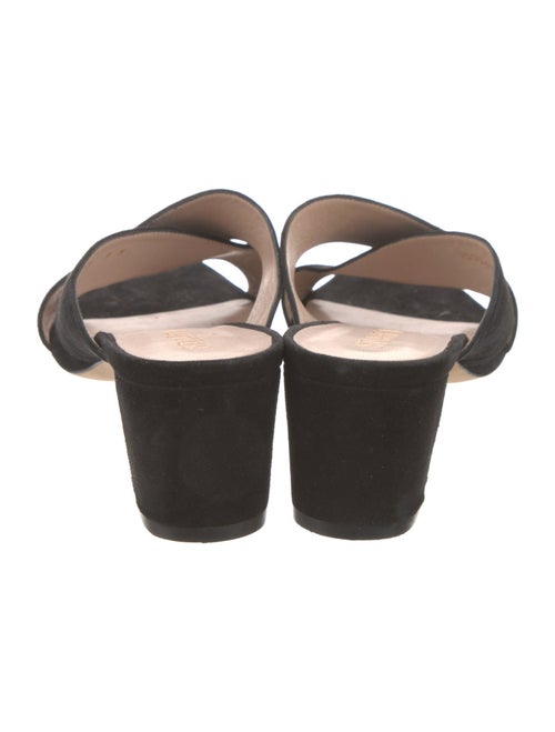 Stuart Weitzman Suede Cutout Accent Slides