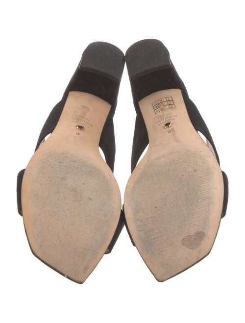 Stuart Weitzman Suede Cutout Accent Slides