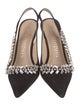 Stuart Weitzman Suede Crystal Embellishments Slingback Pumps