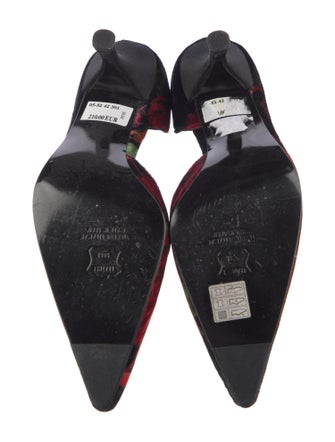 Stuart Weitzman Velvet Floral Print D'Orsay Pumps