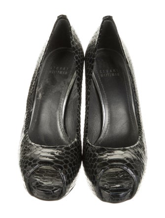 Stuart Weitzman Embossed Leather Animal Print Pumps