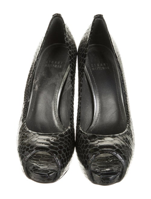 Stuart Weitzman Embossed Leather Animal Print Pumps
