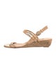 Stuart Weitzman Leather Trim Embellishment Slingback Sandals