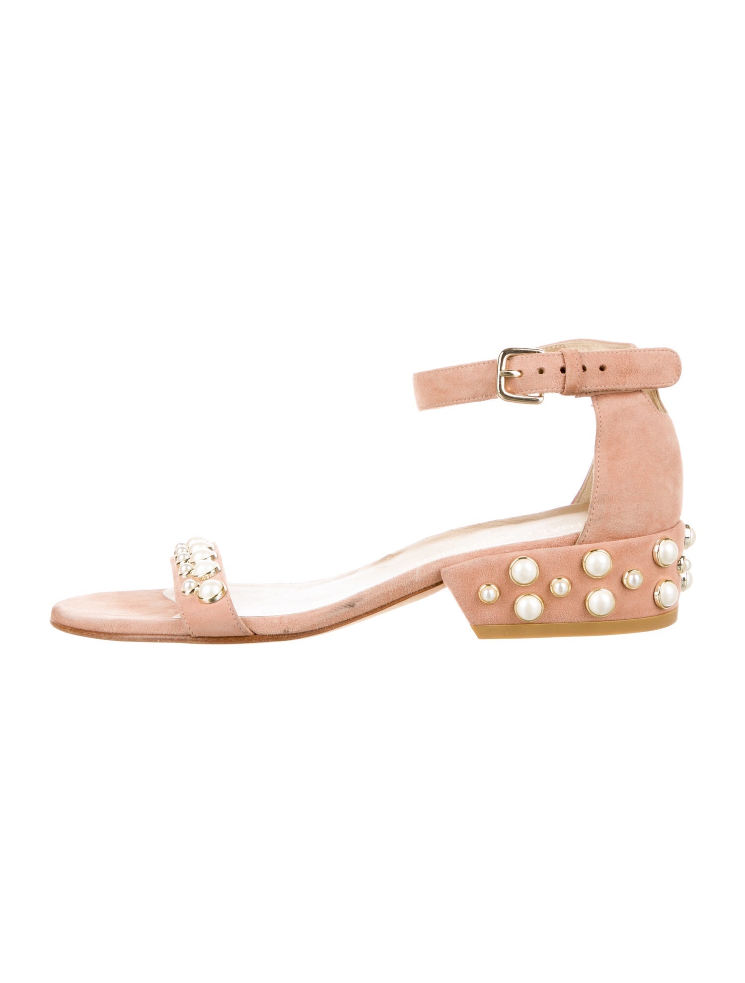 Stuart Weitzman Suede Cutout Accent Sandals