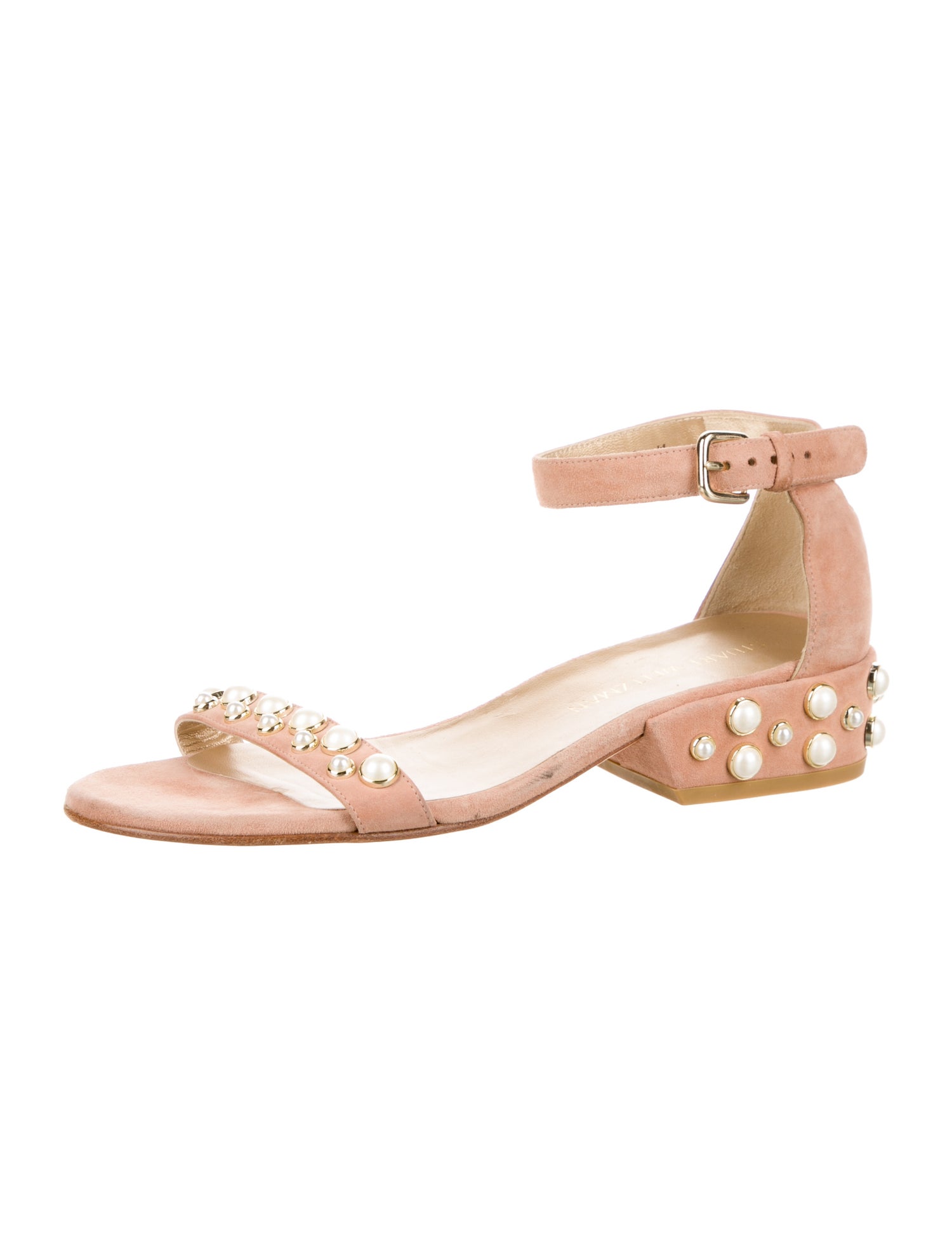 Stuart Weitzman Suede Cutout Accent Sandals