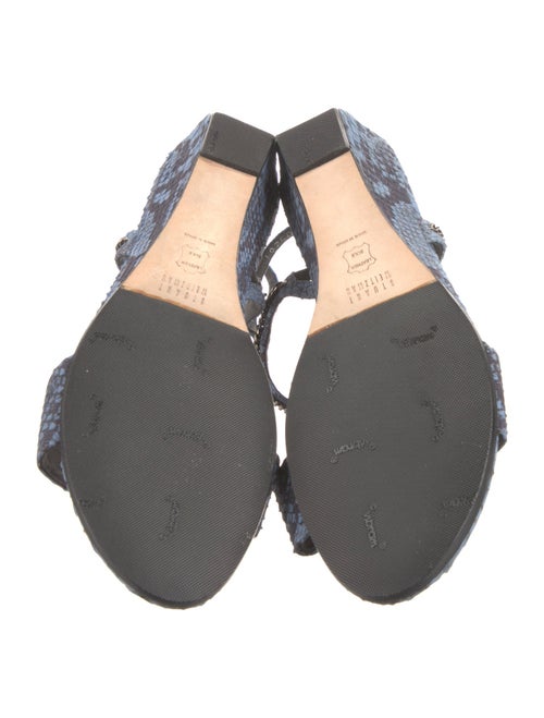 Stuart Weitzman Snakeskin Chain-Link Accents Slingback Sandals