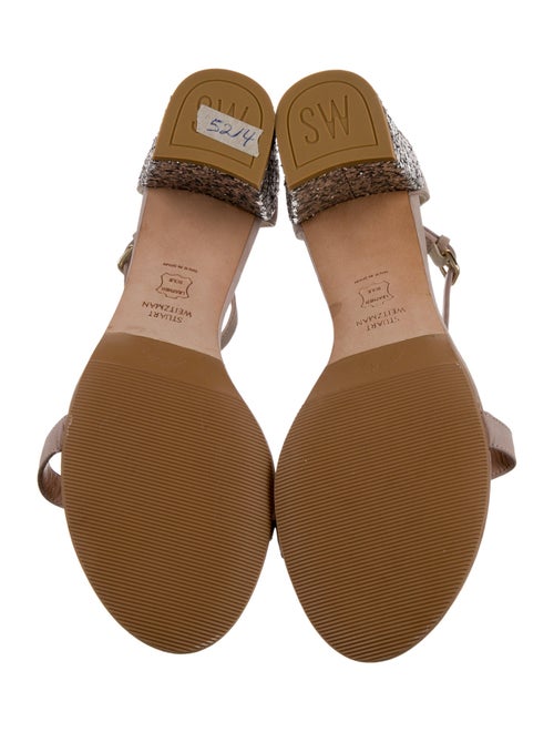 Stuart Weitzman Suede Glitter Accents Sandals