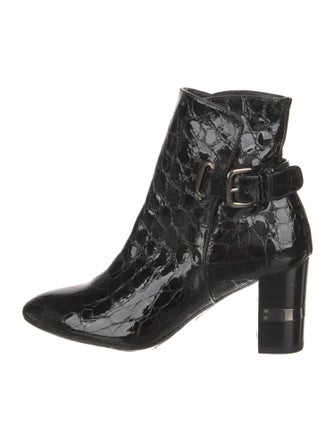 Stuart Weitzman Embossed Leather Printed Boots