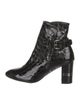 Stuart Weitzman Embossed Leather Printed Boots