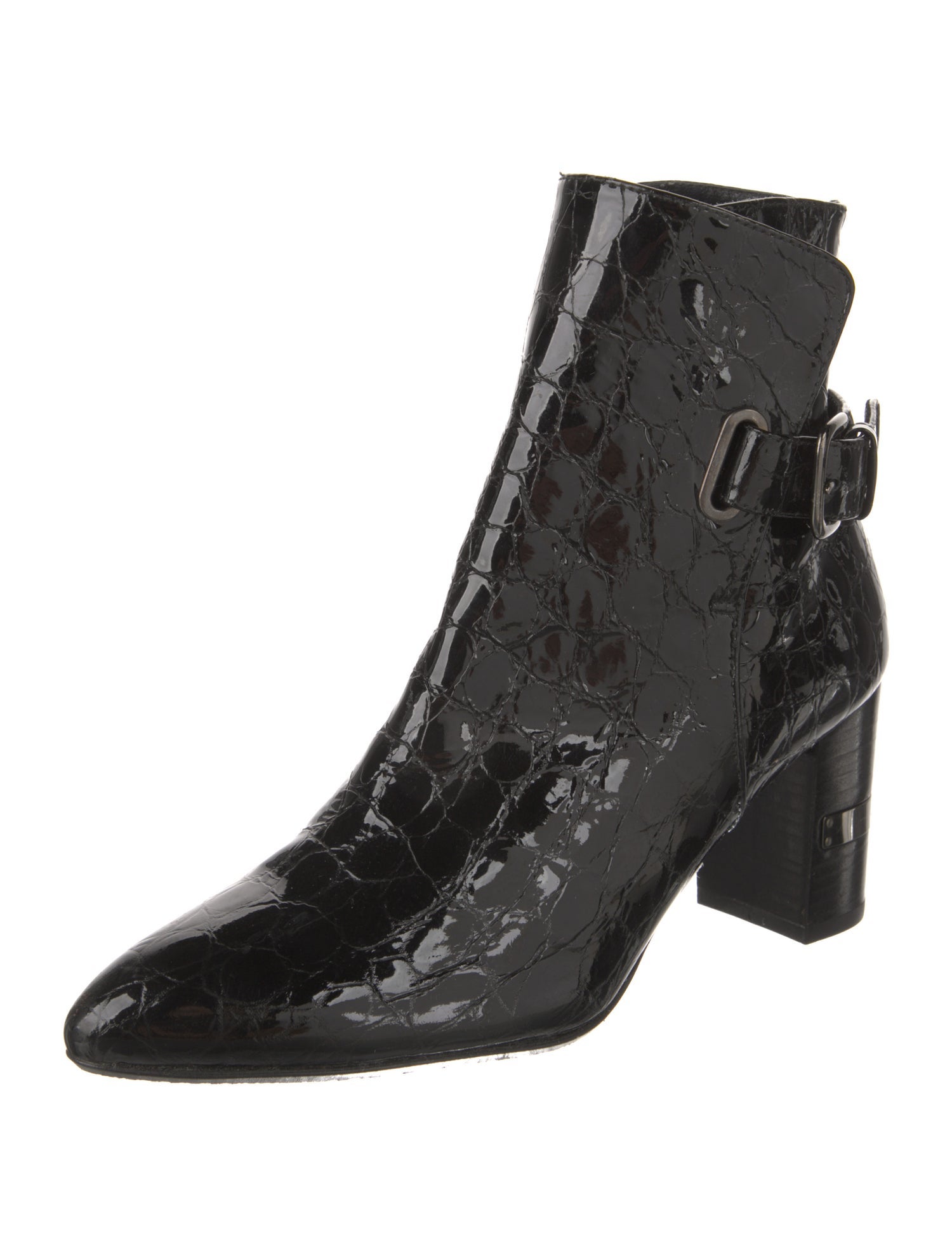 Stuart Weitzman Embossed Leather Printed Boots