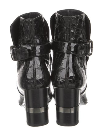 Stuart Weitzman Embossed Leather Printed Boots