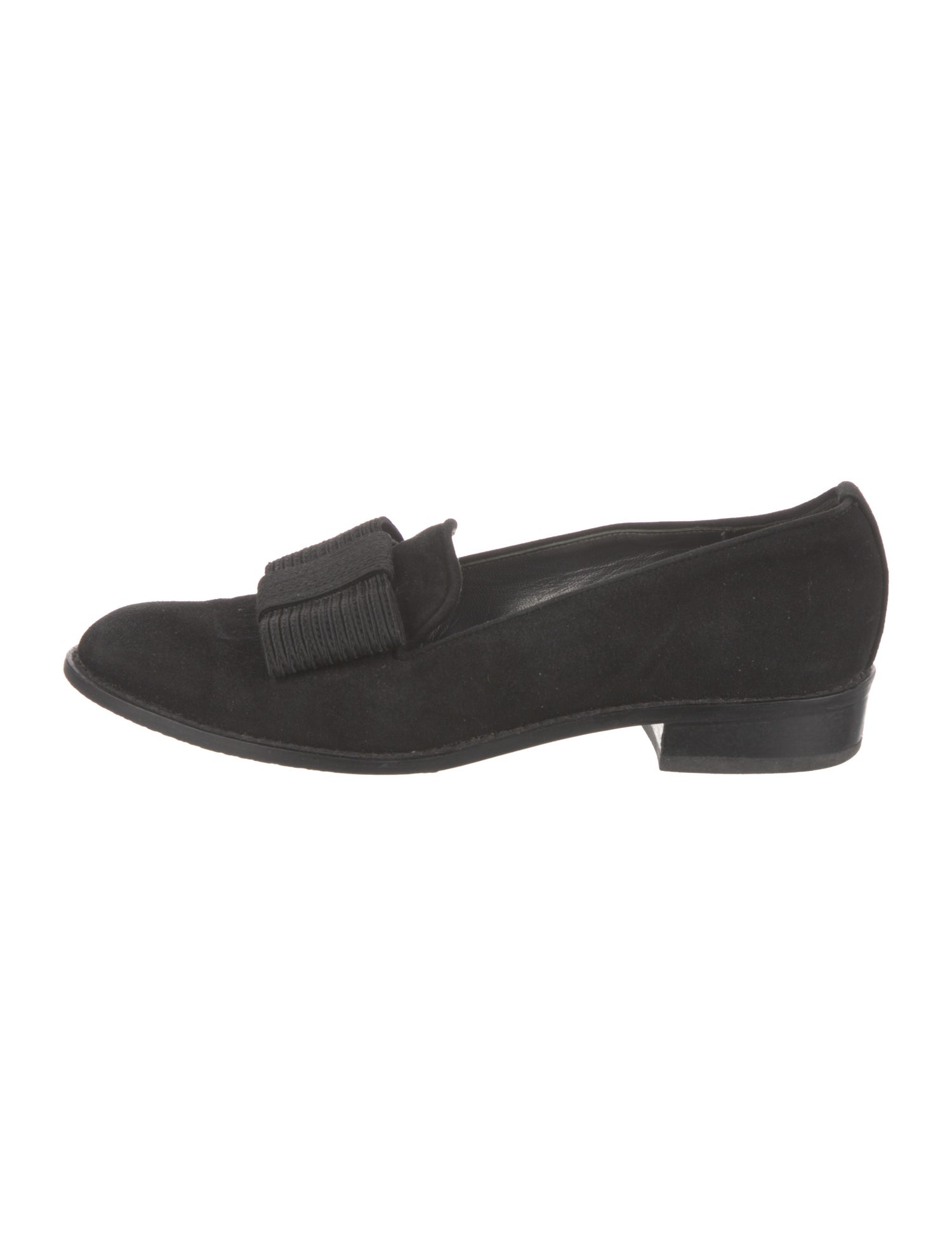 Stuart Weitzman Suede Bow Accents Loafers