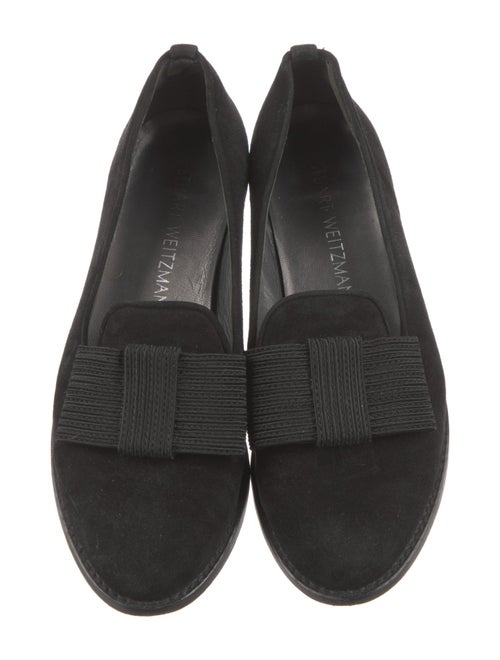Stuart Weitzman Suede Bow Accents Loafers