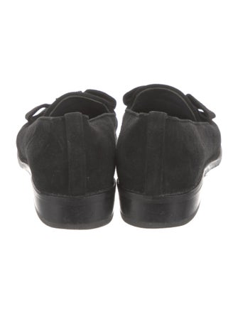 Stuart Weitzman Suede Bow Accents Loafers