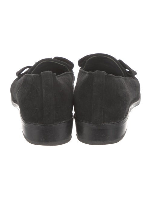 Stuart Weitzman Suede Bow Accents Loafers