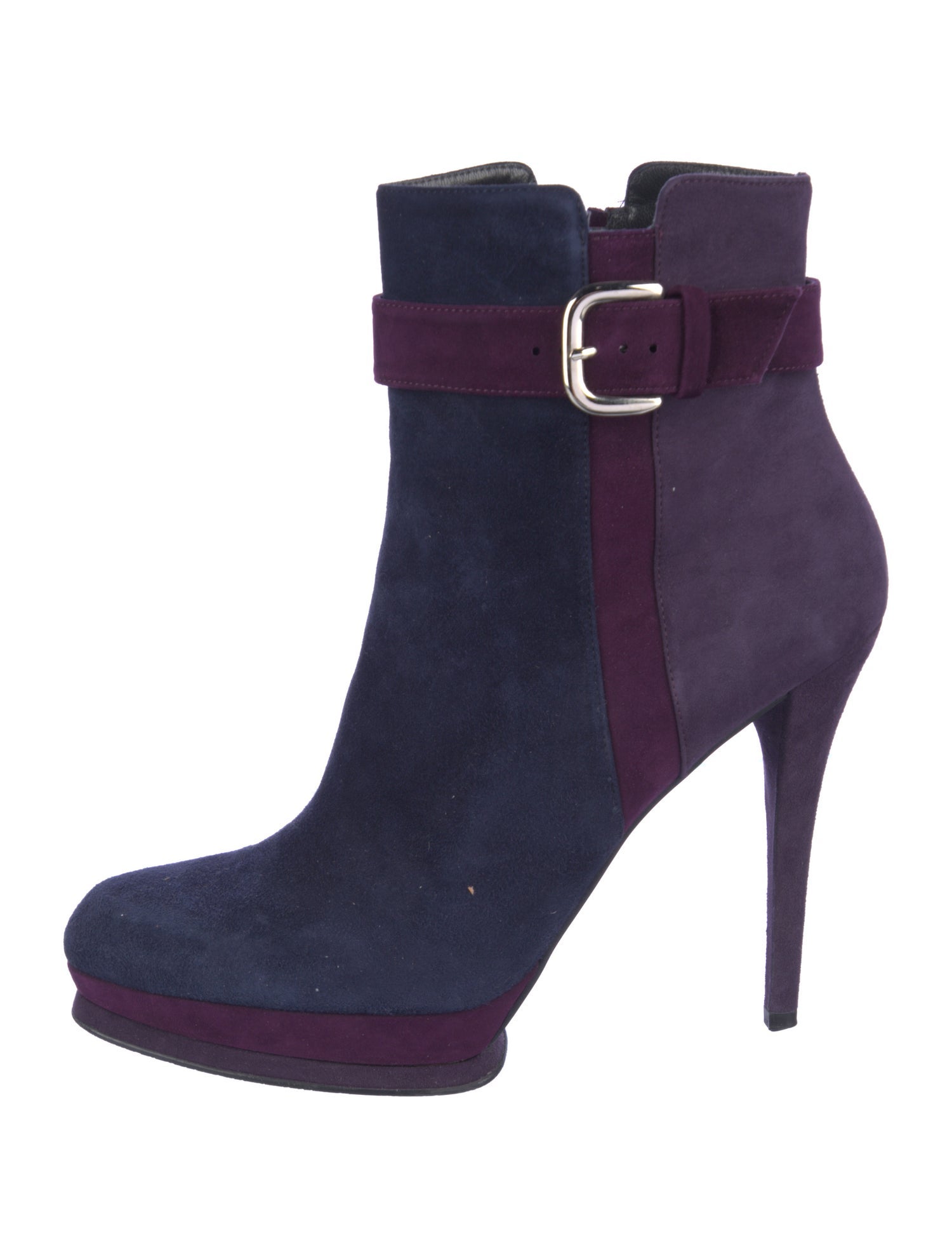 Stuart Weitzman Suede Colorblock Pattern Boots