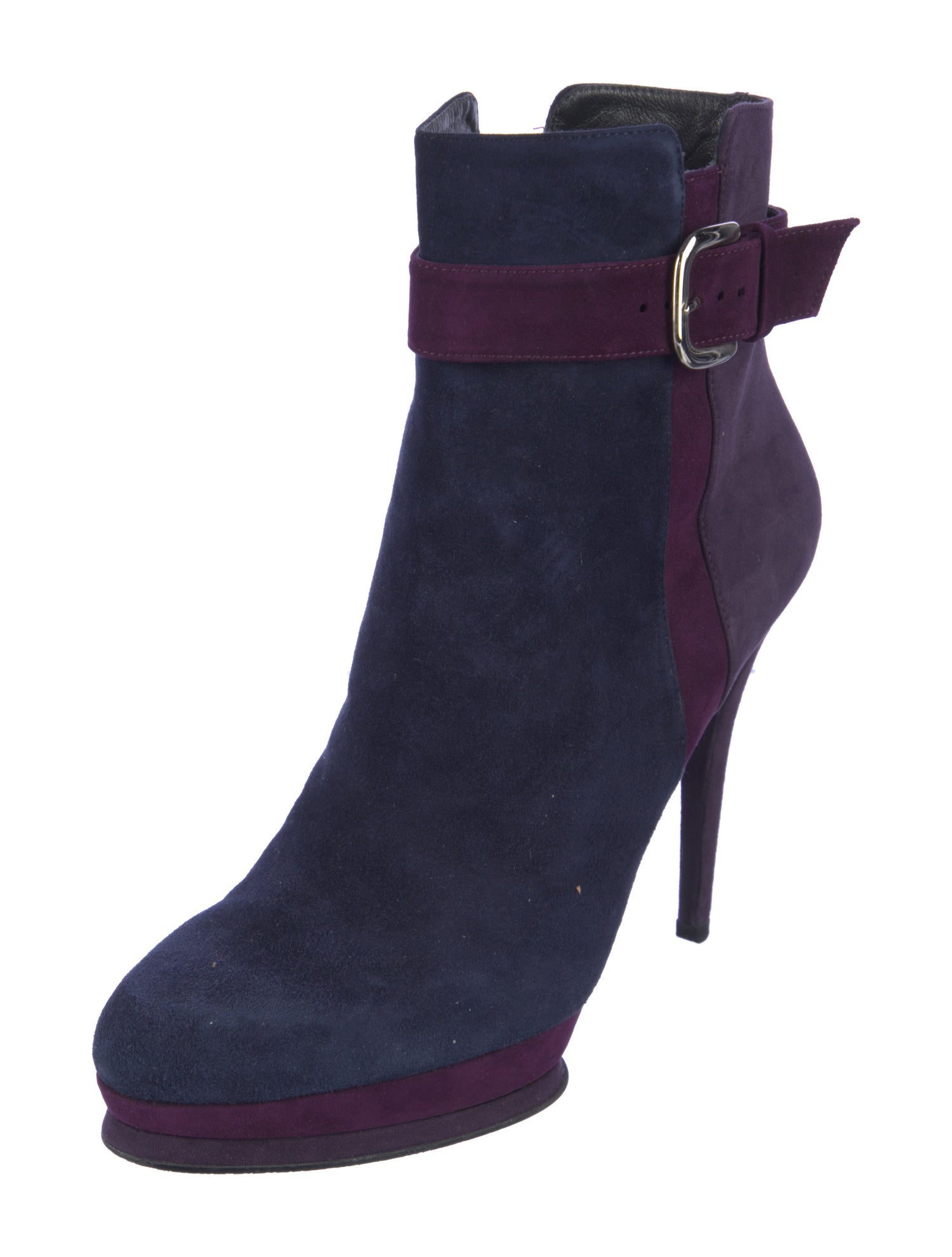 Stuart Weitzman Suede Colorblock Pattern Boots