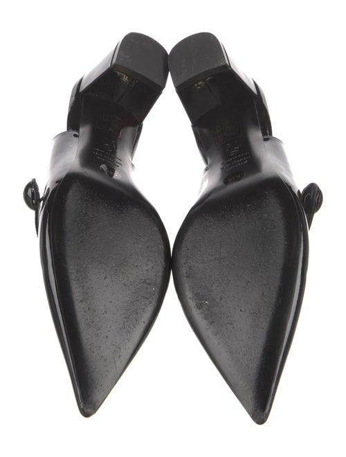 Stuart Weitzman Patent Leather Crystal Embellishments Slingback Pumps