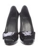 Stuart Weitzman Patent Leather Bow Accents Pumps