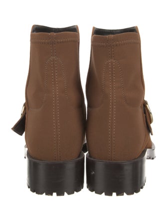 Stuart Weitzman Suede Colorblock Pattern Moto Boots