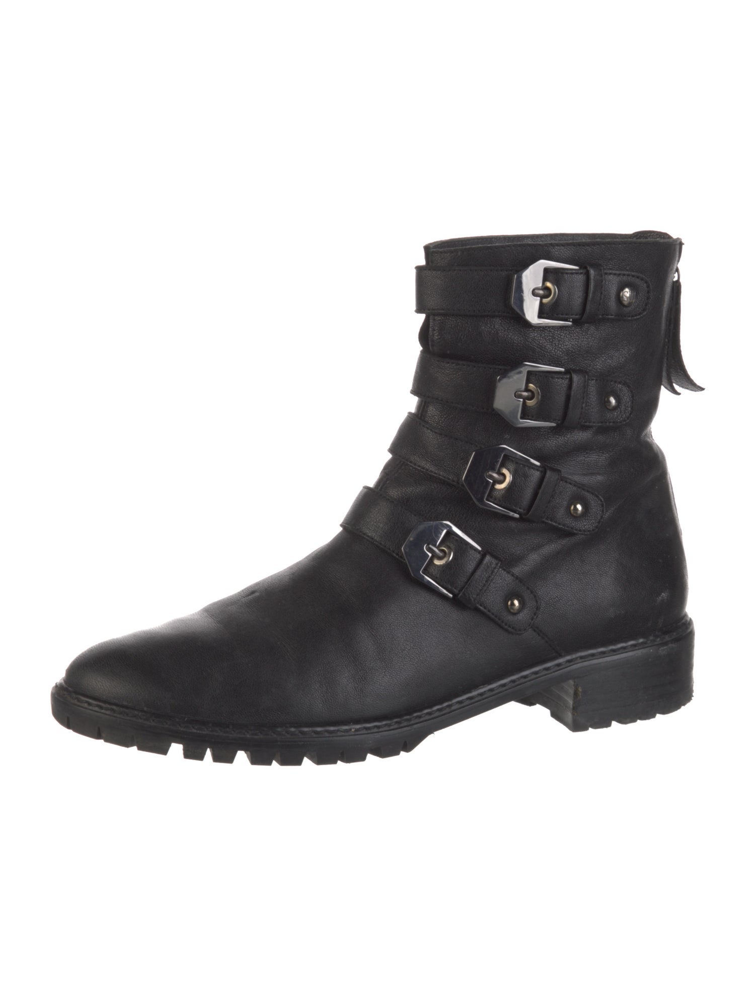 Stuart Weitzman Leather Moto Boots
