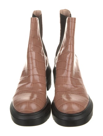 Stuart Weitzman Embossed Leather Printed Chelsea Boots
