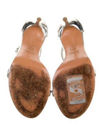 Stuart Weitzman Patent Leather Leather Trim Embellishment Sandals