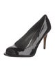 Stuart Weitzman Patent Leather Cutout Accent Pumps