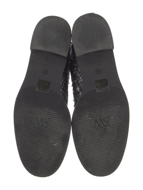 Stuart Weitzman Faux Pearl Accents Tweed Combat Boots