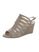 Stuart Weitzman Suede Mesh Accents Slingback Sandals