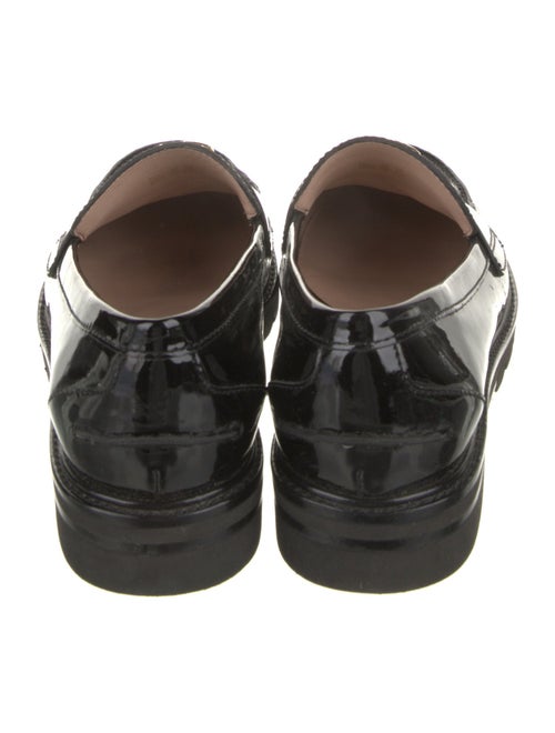 Stuart Weitzman Patent Leather Tassel Accents Loafers