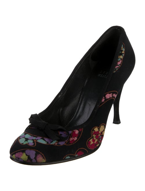 Stuart Weitzman Floral Print Bow Accents Pumps