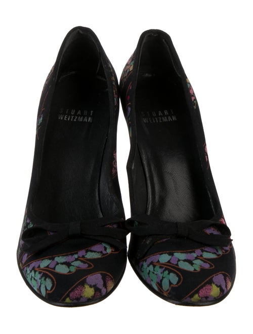 Stuart Weitzman Floral Print Bow Accents Pumps