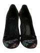Stuart Weitzman Floral Print Bow Accents Pumps