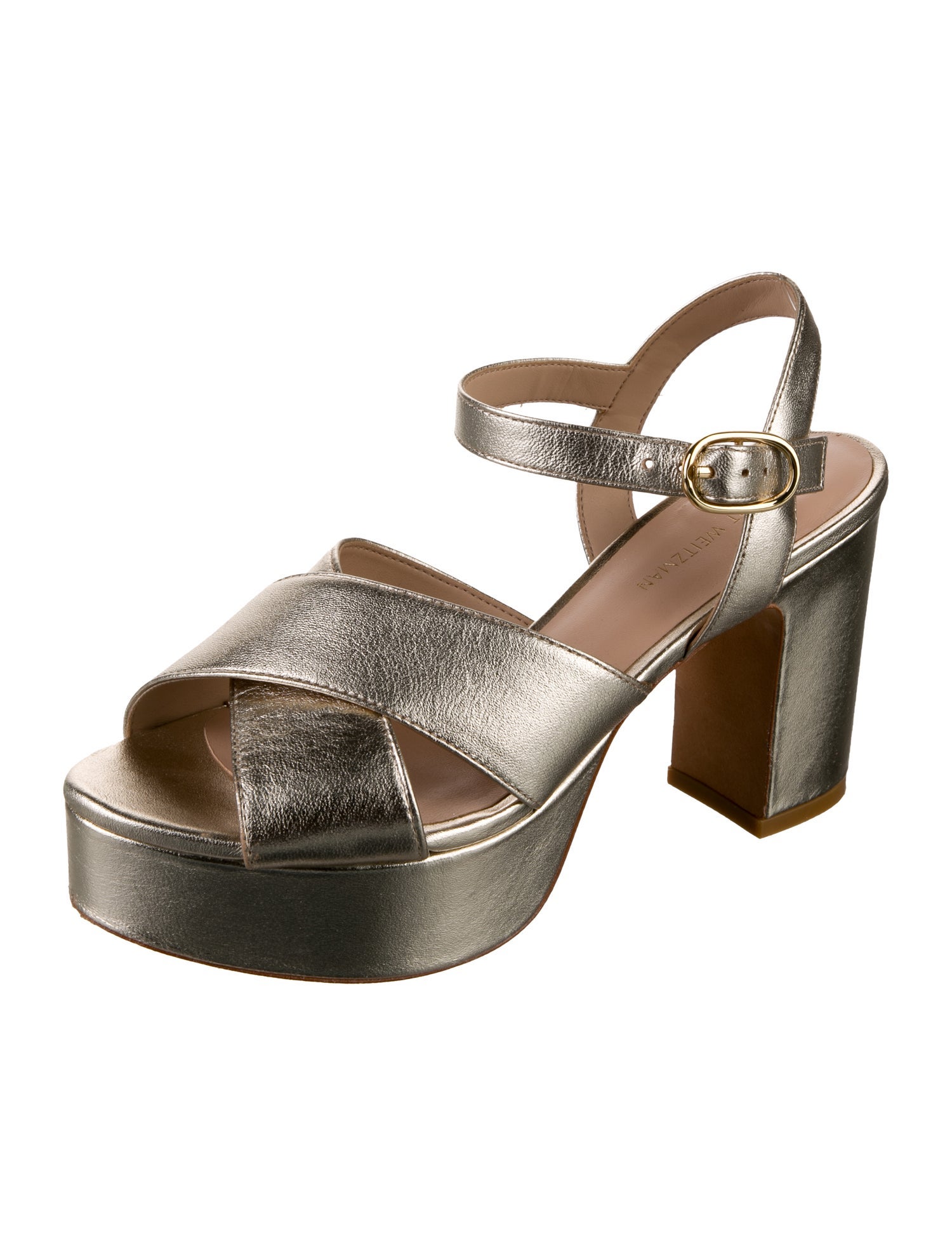 Stuart Weitzman Leather Animal Print Slingback Sandals