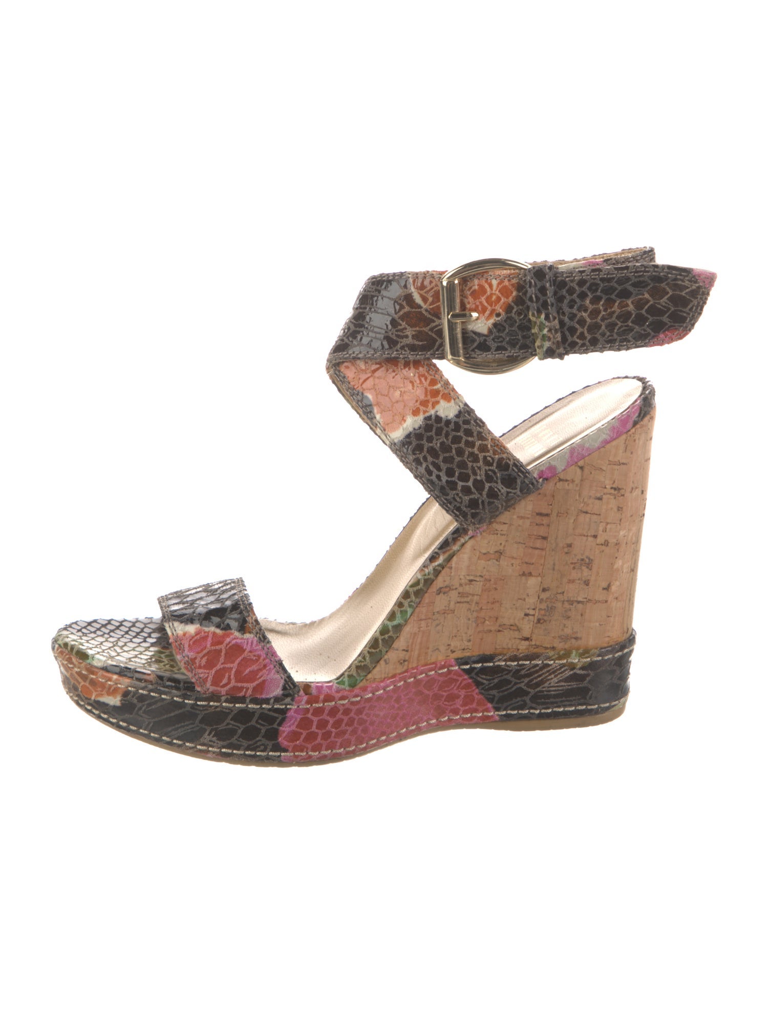 Stuart Weitzman Snakeskin Animal Print Slingback Sandals