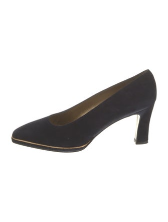 Stuart Weitzman Suede Leather Trim Embellishment Pumps